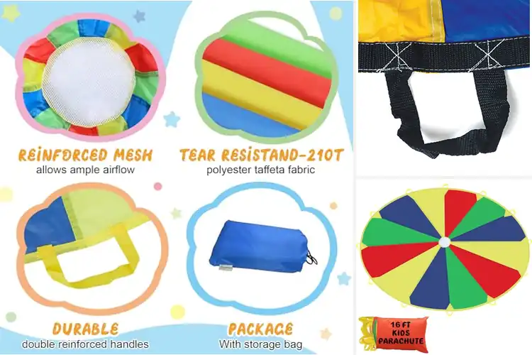 Detailed view of Best Durable Group Parachutes for Fun & Teamwork Play