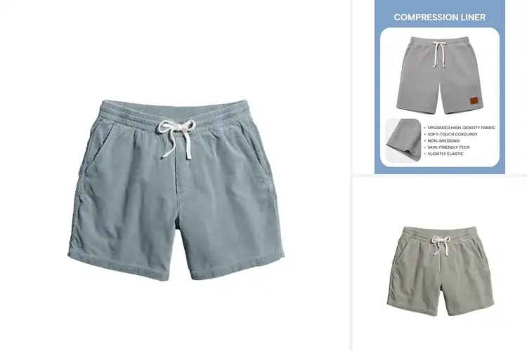 Detailed view of Best Elastic Waist Shorts Men Corduroy With Drawstring