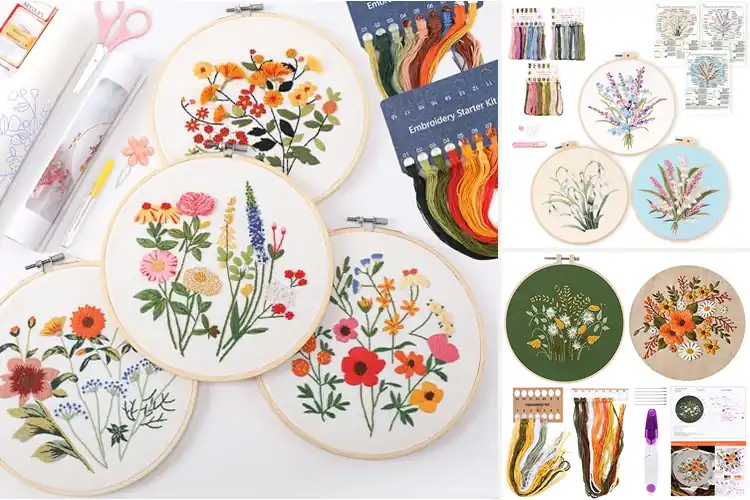 Detailed view of Best Floral Chrysanthemum Pattern Embroidery Kits