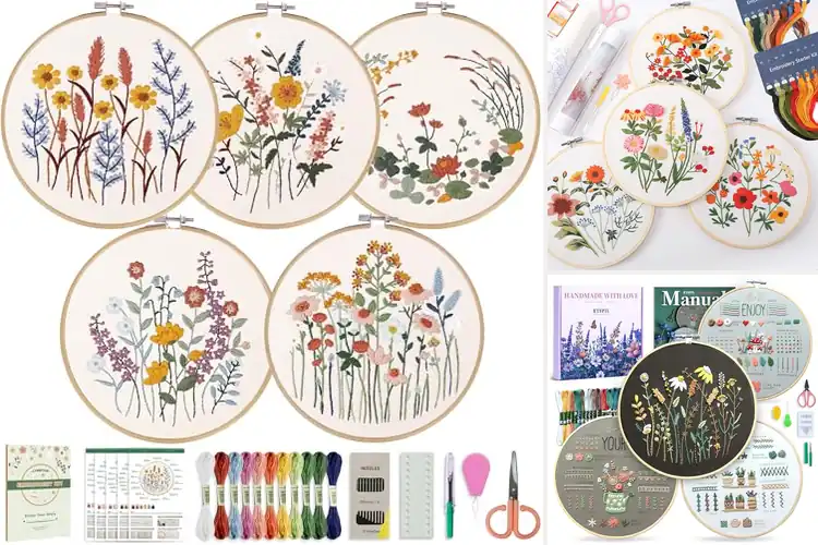Detailed view of Best Floral Embroidery Kits with Patterns