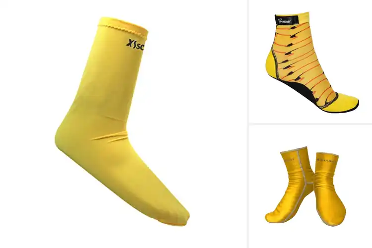 Detailed view of Best High Visibility Yellow Dive Socks