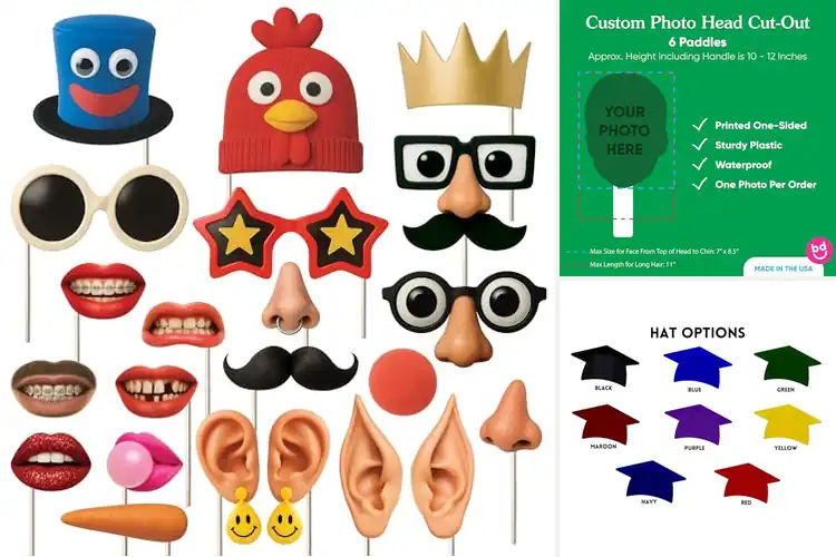 Detailed view of Best Oversized Face Prop for Unforgettable Event Fun